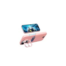 Hurtel Leather Stand Case Samsung Galaxy S23 tok kártyatartóval, állvánnyal rózsaszín tok és táska