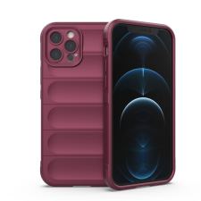 Hurtel Magic Shield tok iPhone 12 Pro elasztikus páncélozott tok bordó színben tok és táska