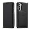 Hurtel Magnet Card Case tok Samsung Galaxy S22 + (S22 Plus) tok pénztárca kártya tartó fekete