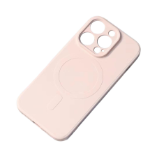 Hurtel MagSafe kompatibilis szilikon tok iPhone 15-hez Szilikon tok - krém színű tok és táska