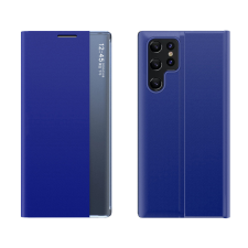 Hurtel New Sleep Case borítás Flip funkcióval Samsung Galaxy S22 Ultra Blue állványhoz tok tok és táska