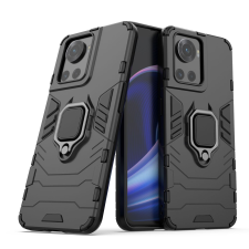 Hurtel Ring Armor ütésálló hybrid tok + mágneses tartó OnePlus Ace fekete tok és táska