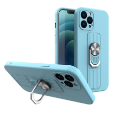 Hurtel Ring Case szilikon telefontok gyűrűvel iPhone 11 Pro készülékhez világoskék színben tok és táska