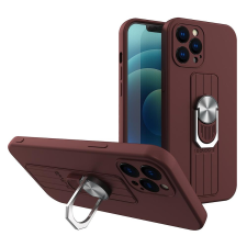 Hurtel Ring tok szilikon tok iPhone 12 mini barnára tok és táska