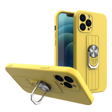 Hurtel Ring tok szilikon tok iPhone 12 Pro max sárga tok és táska