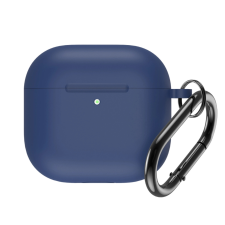 Hurtel Silicone tok karabínerrel AirPods 4 - kék fülhallgató, fejhallgató tok