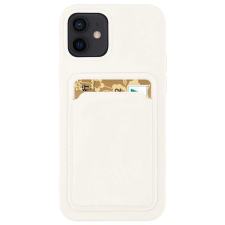 Hurtel Szilikon tok bankkártyatartóval Samsung Galaxy A22 4G fehér tok és táska