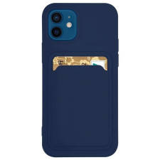 Hurtel Szilikon tok bankkártyatartóval Samsung Galaxy A42 5G tengerészkék tok és táska