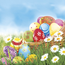 Húsvét Eggs and Daisies szalvéta 20 db-os 33x33 cm papírárú, csomagoló és tárolóeszköz