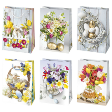  Húsvét Flowers papír ajándéktasak, ajándékzacskó 23x32x11 cm ajándéktasak