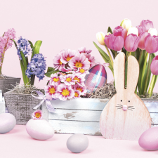 Húsvét Wooden Bunny szalvéta 20 db-os 33x33 cm party kellék
