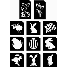 Húsvéti - csillámtetoválás SABLON készlet - 11 darabos csillámtetoválás
