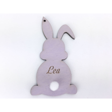  Húsvéti nyuszi egyedi gravírral hamvas lila 8,4x4,6 cm dekorációs kellék