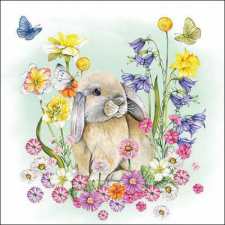 Húsvéti nyuszis - virágos szalvéta - Little Rabit papírárú, csomagoló és tárolóeszköz