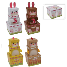  Húsvéti papír doboz szett 15-10-9cm 3db-os szett dekorációs kellék