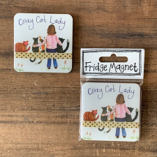Hűtőmágnes Alex Clark, 6x6 cm, Crazy Cat lady hűtőmágnes
