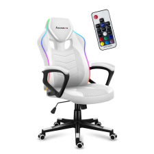 HUZARO Fotel Force 2.5 RGB LED Gamer szék távirányítóval - Fehér forgószék