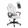 HUZARO Fotel Force 2.5 RGB LED Gamer szék távirányítóval - Fehér (HZ-FORCE 2.5 RGB WHITE MESH)