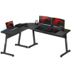 HUZARO Hero 6.0 Gamer asztal RGB LED világítással - Fekete (HZ-HERO 6.0 BLACK RGB)