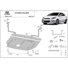  Hyundai Solaris, 2010-2018 - Motorvédő lemez autóalkatrész