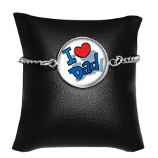  I Love Dad (Szeretem Apát) üveglencsés karkötő ezüst színben karkötő