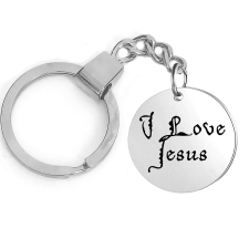 I love Jesus kulcstartó, választható több formában és színben kulcstartó