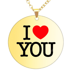  I love You medál lánccal, választható több formában és színben nyaklánc