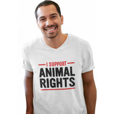 I support animal rights - Férfi V Nyakú Póló férfi póló