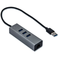 I-TEC USB 3.0 Metal, 3 port + Gigabit Ethernet kábel és adapter