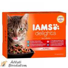 IAMS Cat Delights SEA IN GRAVY multipack, többféle halas íz, ízletes szószban 12x85g macskaeledel