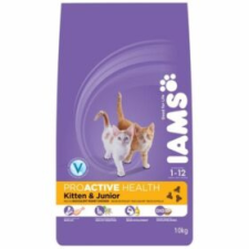 IAMS Cat Kitten &amp; Junior Chicken Macskatáp 10kg macskaeledel