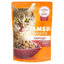  Iams Delights Senior Csirke Falatkák Ízletes Szószban nedves macskatáp 85g macskaeledel