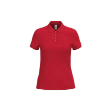  IB296 Női galléros pamut piké póló, Ideal Red-L női póló