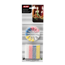 Ibili 24 db Ibili-Flex születésnapi gyertya, 6 cm-es, többszínű, készletben party kellék