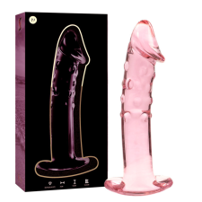  Ibiza Nebula 19 – prémium üveg dildo, rózsaszín, 18,5 cm műpénisz, dildó