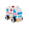 iBox W05C012 Fa Mentőautó építőkockák - Fehér (W05C012)