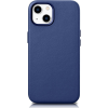 Icarer Case Bőr Valódi Bőr Tok iPhone 14 Kék Wmi14220705-Bu Magsafe Kompatibilis (ICR348)