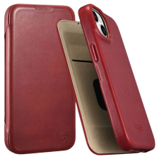 Icarer Case Case Bőr Ház Magsafe-Val Iphone 14+ Piros tok és táska