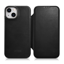 Icarer CE olajviasz prémium bőr fóliatok bőr tok iPhone 14 Plus Flip mágneses MagSafe fekete (AKI14220707-BK) tok és táska