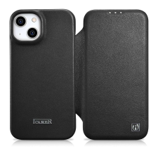 Icarer CE prémium bőr fóliatok iPhone 14 Flip mágneses MagSafe fekete (WMI14220713-BK) tok és táska
