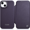 Icarer Ce Prémium Bőr Fóliatok iPhone 14 Plus Flip Mágneses Magsafe Bőr Tok Sötétlila Wmi14220715-Dp (187757822)