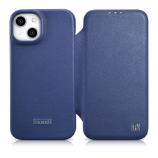 Icarer CE prémium bőr fóliatok iPhone 14 Plus Flip mágneses MagSafe kék (WMI14220715-BU) tok és táska
