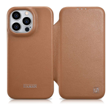 Icarer CE Prémium bőr fóliatok iPhone 14 Pro Max Flip mágneses MagSafe bőr tok barna (WMI14220716... tok és táska