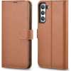 Icarer Haitang Leather Wallet Tok Samsung Galaxy S22 + S22 Plus Valódi Bőr Borítású Barna Aksm05bn (6958955898163)