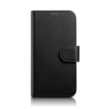 Icarer pénztárca tok 2in1 iPhone 14 Flip bőr Anti-RFID fekete (WMI14220725-BK) tok és táska