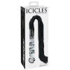 Icicles Icicles No. 38 - bőr korbácsos, hullámos üveg dildó (áttetsző-fekete)