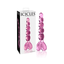 Icicles Icicles No. 43 - gyöngyös, szíves üveg dildó (pink) műpénisz, dildó