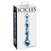 Icicles Icicles No. 8 - hullámos, kétvégű, üveg dildó (áttetsző-kék)