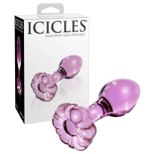 Icicles Icicles - virágos üveg anál kúp (pink) anál