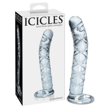 Icicles No. 60 - hálós, péniszes üveg dildó (áttetsző) műpénisz, dildó